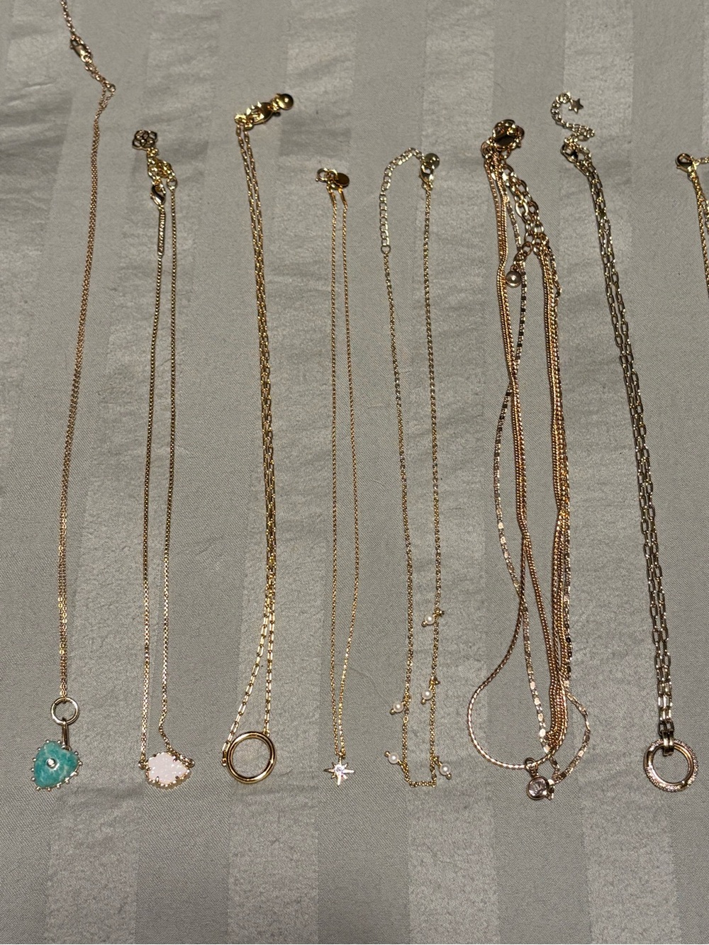 Lot of 12 gold layering necklaces